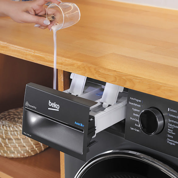 Beko 9kg Front Load Washer with Steam - Black