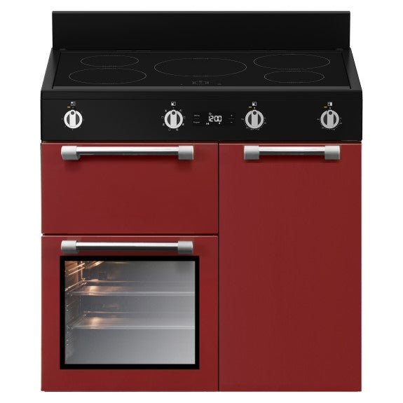 Beko 90cm Freestanding Cooker with Induction Cooktop - Burgundy