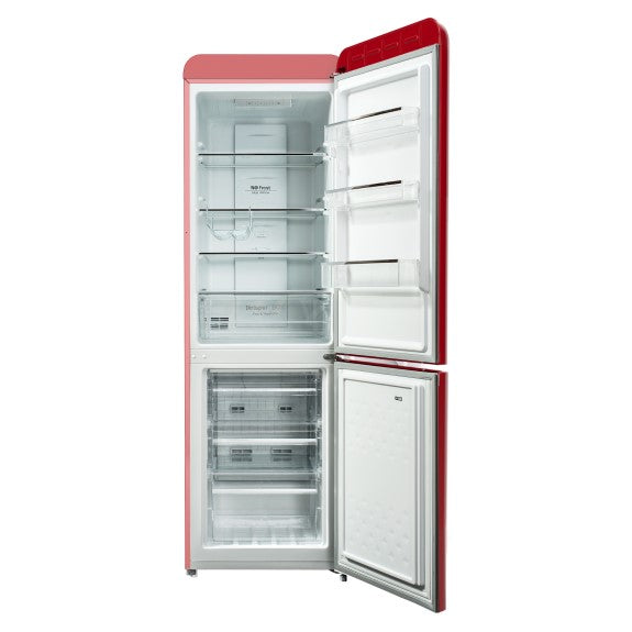 CHiQ 231L Bottom Mount Fridge Freezer - Red (Retro Style)