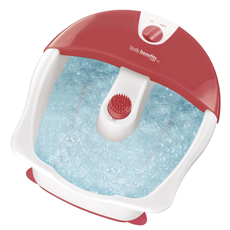 Body Benefits Bubbling Hydro Foot Spa with Deluxe 2-in-1 Foot Brush