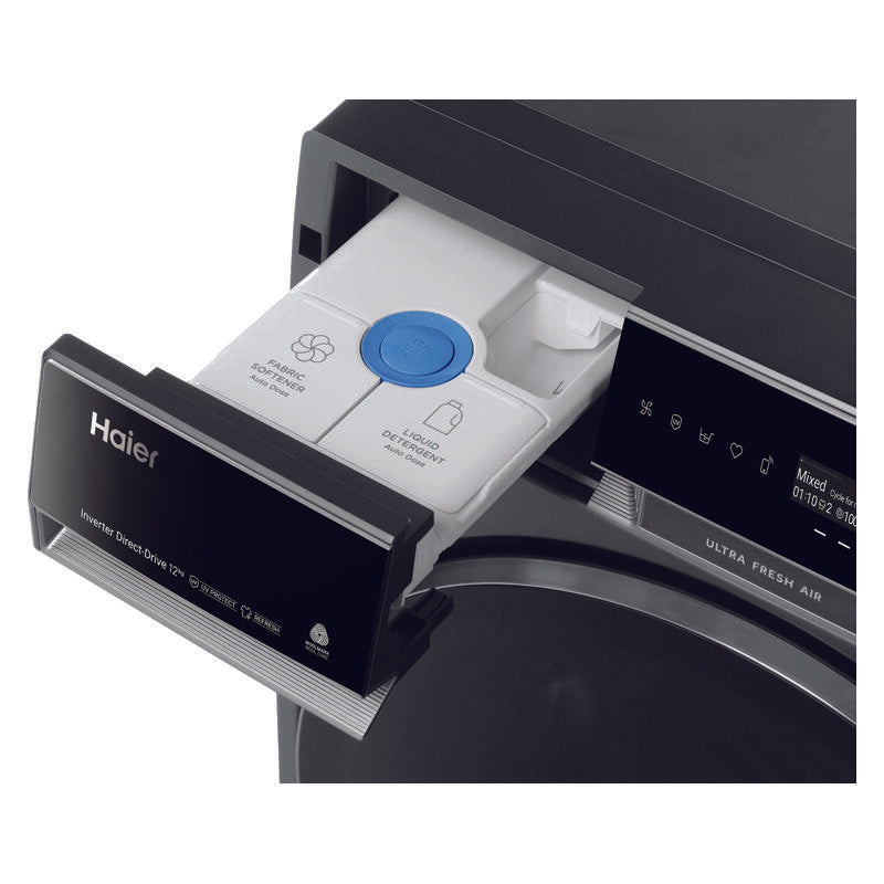 Haier 12Kg 600 Series Front Loader Washing Machine - Black