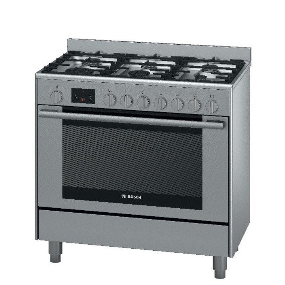 Bosch Series 6 90cm Freestanding Dual Fuel Range Cooker - Stainless Steel