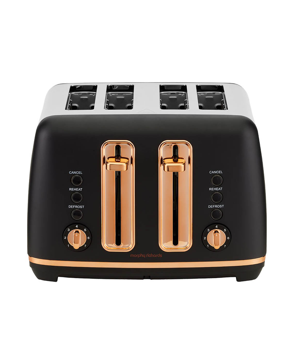 Morphy Richards 4 Slice Ascend Rose Gold Toaster - Black