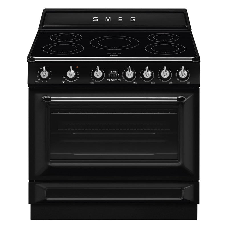 Smeg 90cm Victoria Induction Cooker 5 Zones/9 Functions - Black