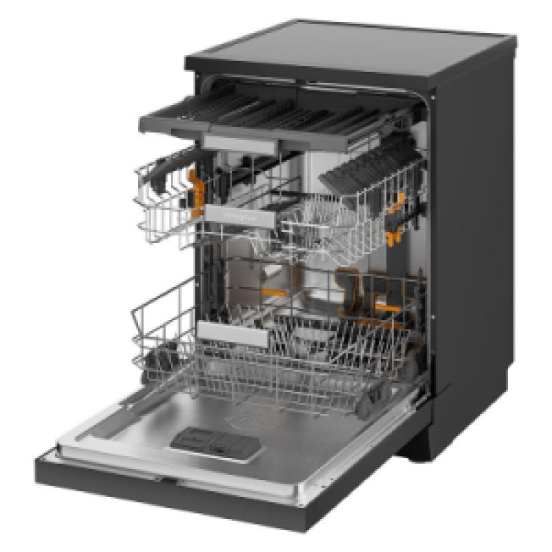 Whirlpool 60cm Freestanding Dishwasher - Black Stainless Steel