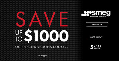 Save up to $1000 on Selected Victoria Freestanding Smeg Cookers