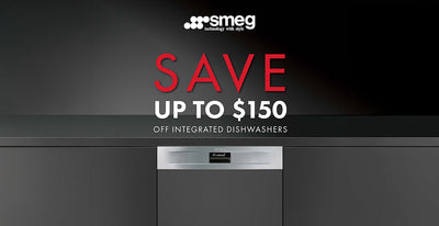 Save up to $150 on Selected Smeg Integrated Dishwashers