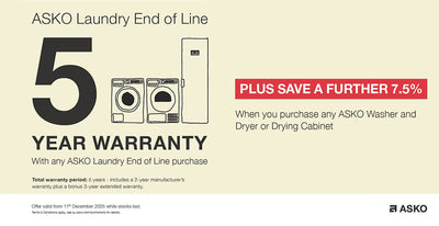 5-Year Warranty on ASKO EOL Laundry