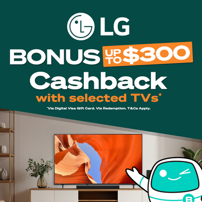 Up to $300 Cashback on selected LG TVs