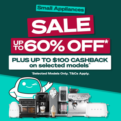 Up to 60% off Small Appliances & Cashback