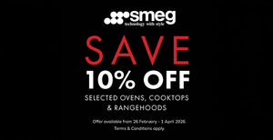 Save 10% off Selected Smeg Kitchen Appliances
