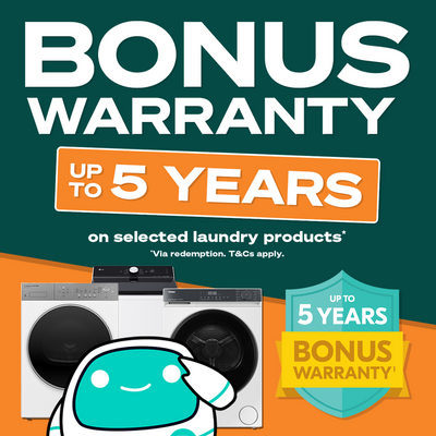 Up to 5 Years Bonus Warranty on Select Laundry Appliances