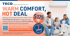 Receive up to $175 in GiftPay eCards with select TECO purchases