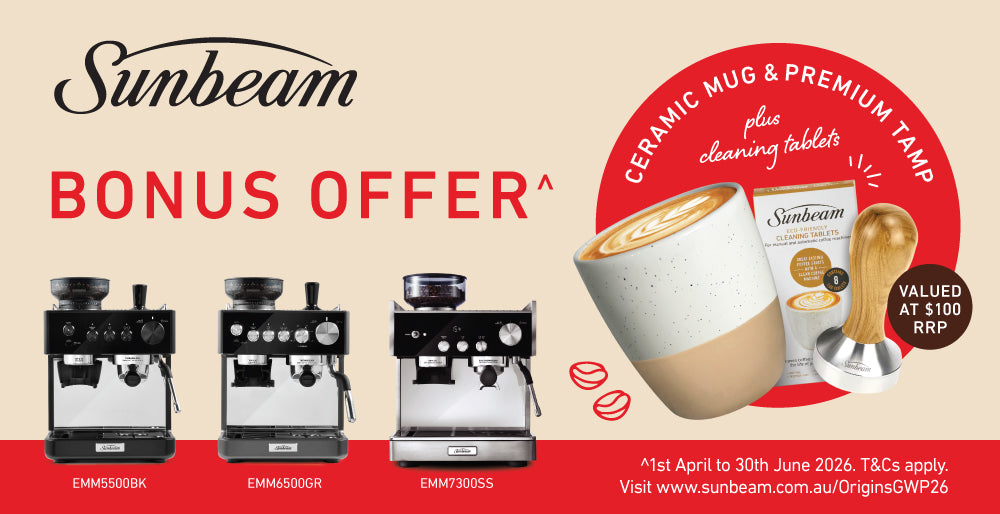 Bonus Gift Pack with Select Sunbeam Origin Coffee Machines