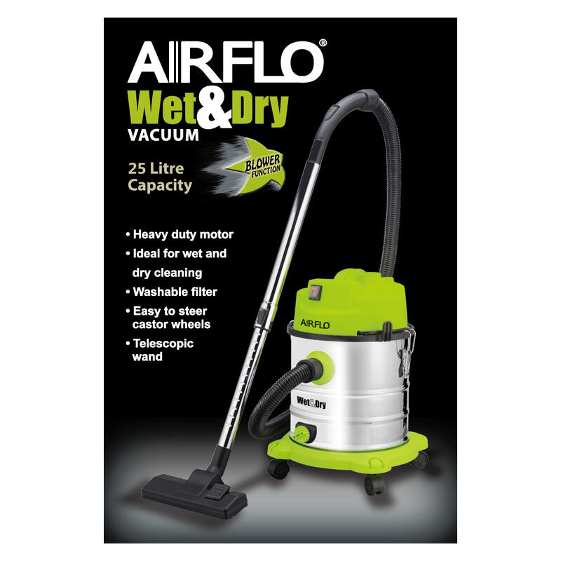 Airflo 25L Heavy Duty Wet &  Dry Vacuum Cleaner