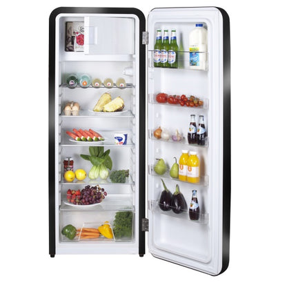 Artusi Retro Style All Refrigerator with Ice Box - Black