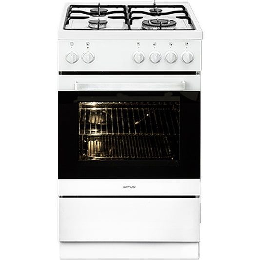 Artusi 54cm Dual Fuel Upright Cooker - White