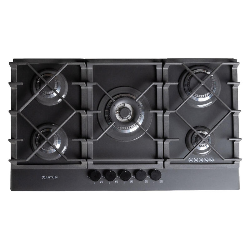 Artusi 90cm Gas Cooktop with 5 Burners - Nano Matte Black