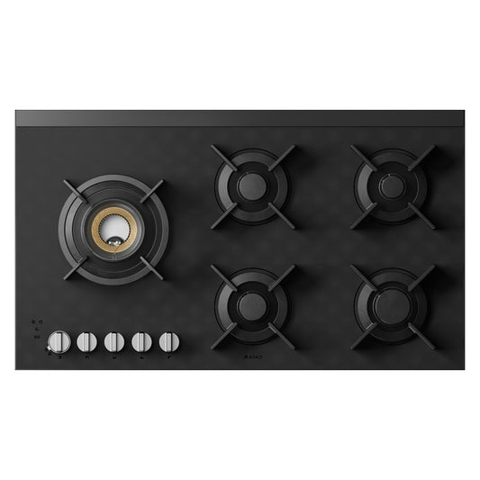 ASKO 90cm 5 Burner Volcano Gas Cooktop - Black