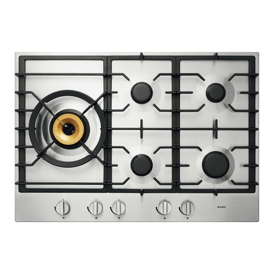 ASKO 75cm 5 Burner Gas Cooktop - Stainless Steel