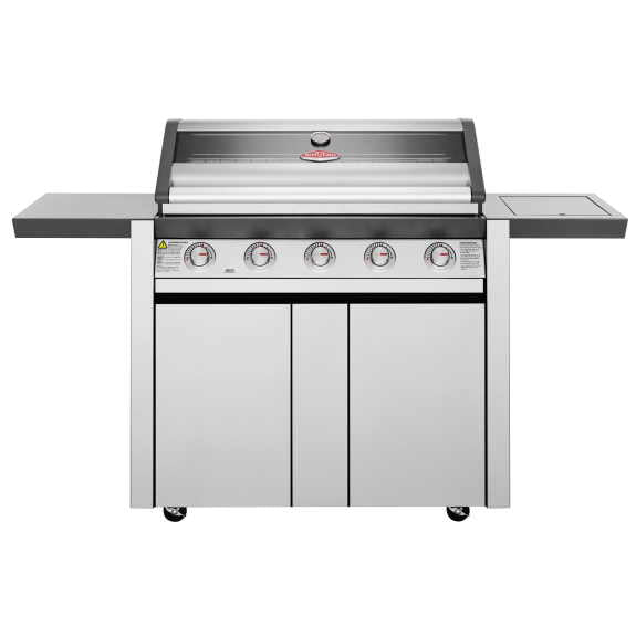 BeefEater 1600 Series 5 Burner BBQ & Trolley with Side Burner - Stainless Steel