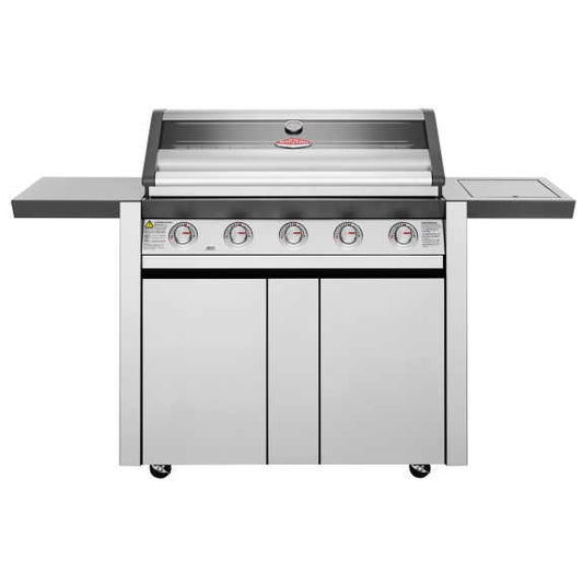 BeefEater 1600 Series 5 Burner BBQ & Trolley with Side Burner - Stainless Steel