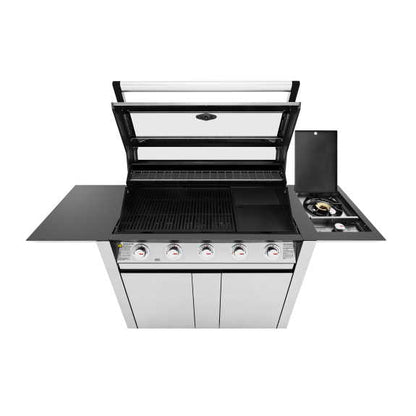 BeefEater 1600 Series 5 Burner BBQ & Trolley with Side Burner - Stainless Steel