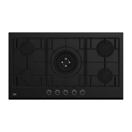 Beko 90cm 5 Zone Gas on Glass Cooktop