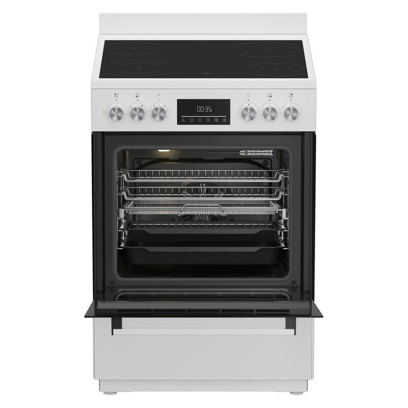 Beko 60cm Freestanding Oven with Ceramic Cooktop - White