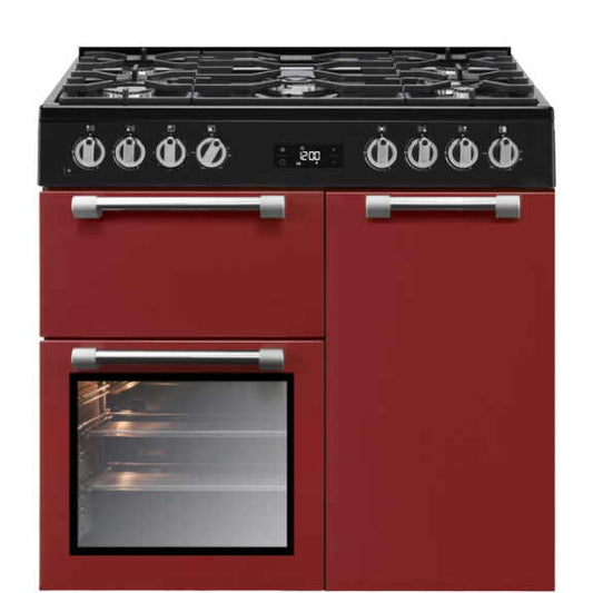 Beko 90cm Dual Fuel Freestanding Cooker - Burgundy