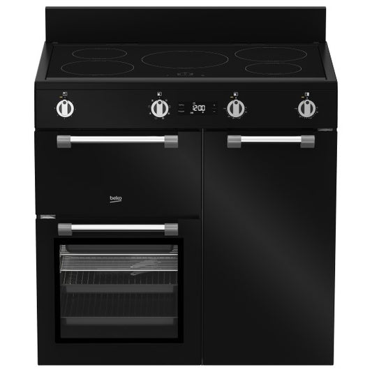 Beko 90cm Freestanding Cooker with Induction Cooktop - Black