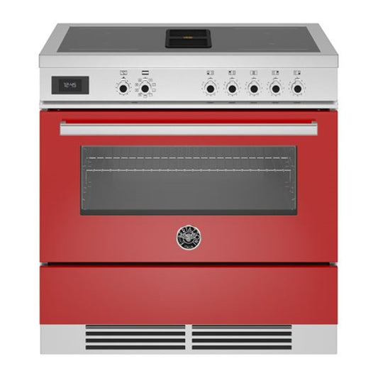 BERTAZZONI PRO SERIES AIR TEC INDUCTION DOWNDRAFT COOKER RED 90cm
