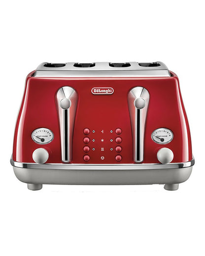 DeLonghi Icona Capitals 4 Slice Toaster - Tokyo Red