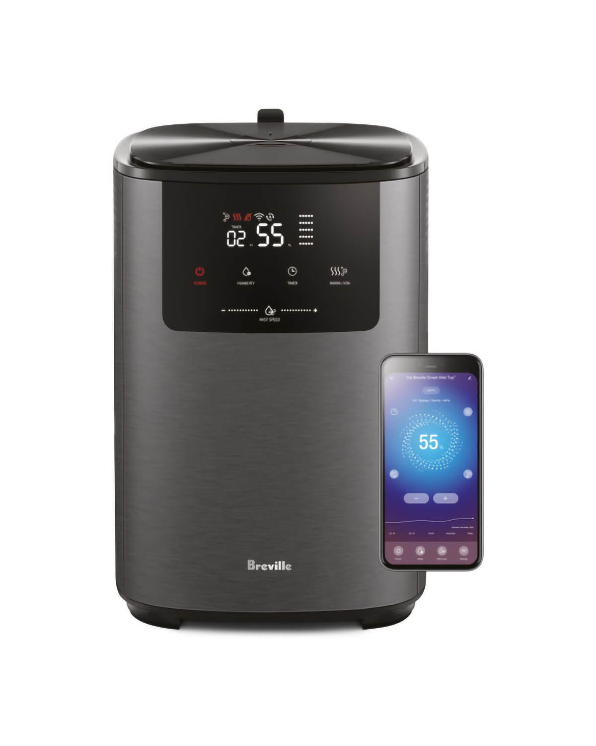 Breville The Smart Mist Top Connect Humidifier - Graphite