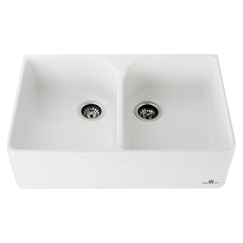 Chambord 800X500X220 Clotaire Double Bowl - White