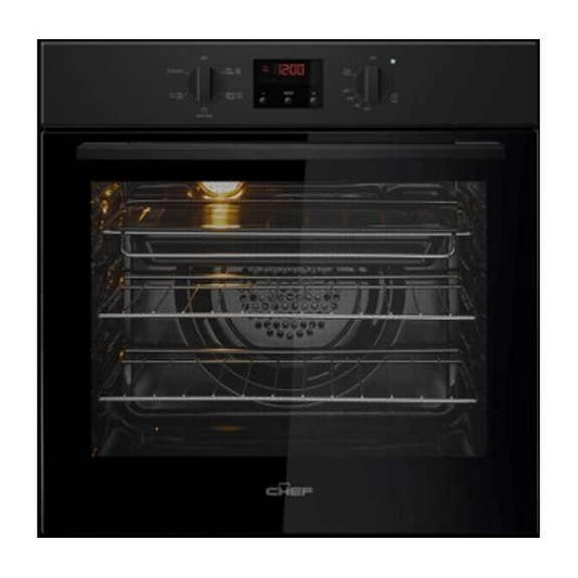 Chef 60cm Built-In Oven with 7 Functions - Black