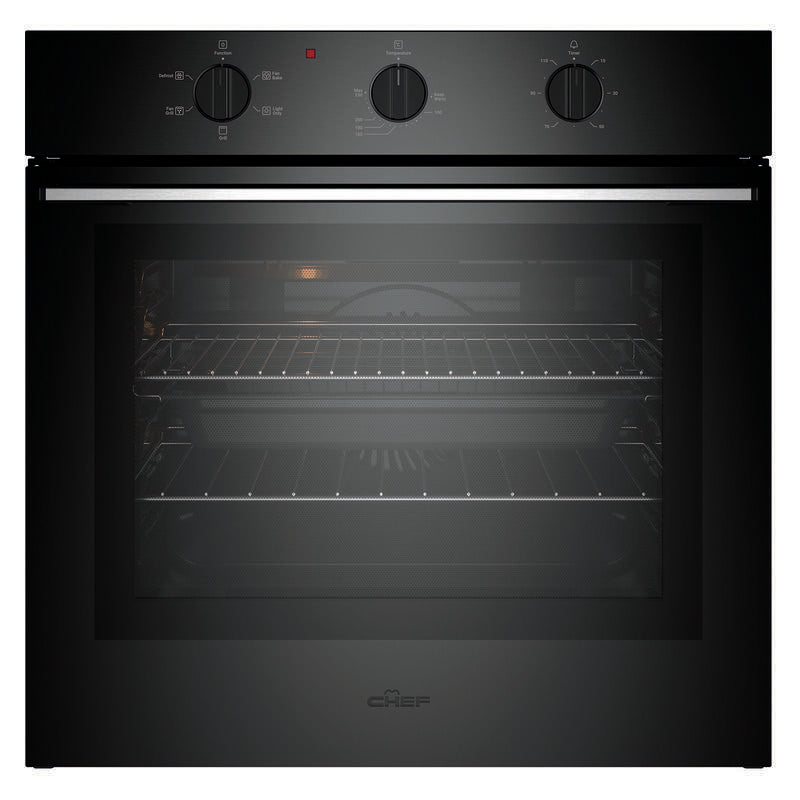 Chef 60cm 5 Function Oven with 10A Plug - Matte Black