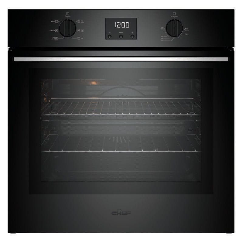 Chef 60cm 6 Function Oven with Airfry and 10A Plug - Matte Black