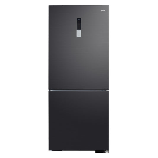 CHiQ 396L Bottom Mount Fridge Freezer - Black Steel