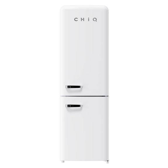 CHiQ 231L Bottom Mount Fridge Freezer - White (Retro Style)