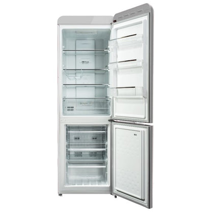 CHiQ 231L Bottom Mount Fridge Freezer - White (Retro Style)