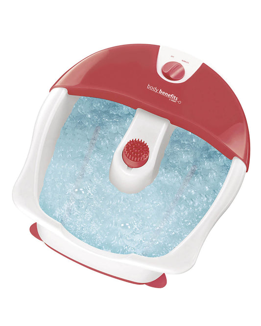 Body Benefits Bubbling Hydro Foot Spa with Deluxe 2-in-1 Foot Brush