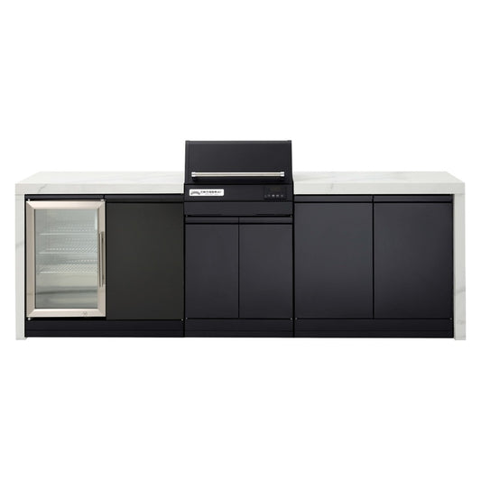 Crossray eXtreme Electric Outdoor Kitchen with 1 Door Fridge - White