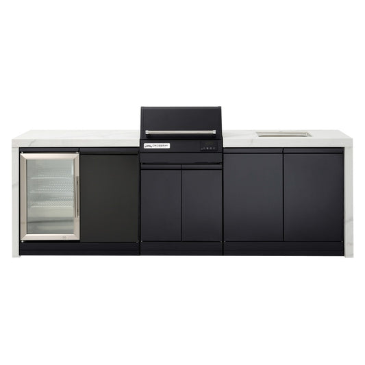 Crossray eXtreme Electric Outdoor Kitchens with 1 Door Fridge and Sink - White