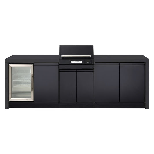 Crossray eXtreme Electric Outdoor Kitchen with 1 Door Fridge - Black