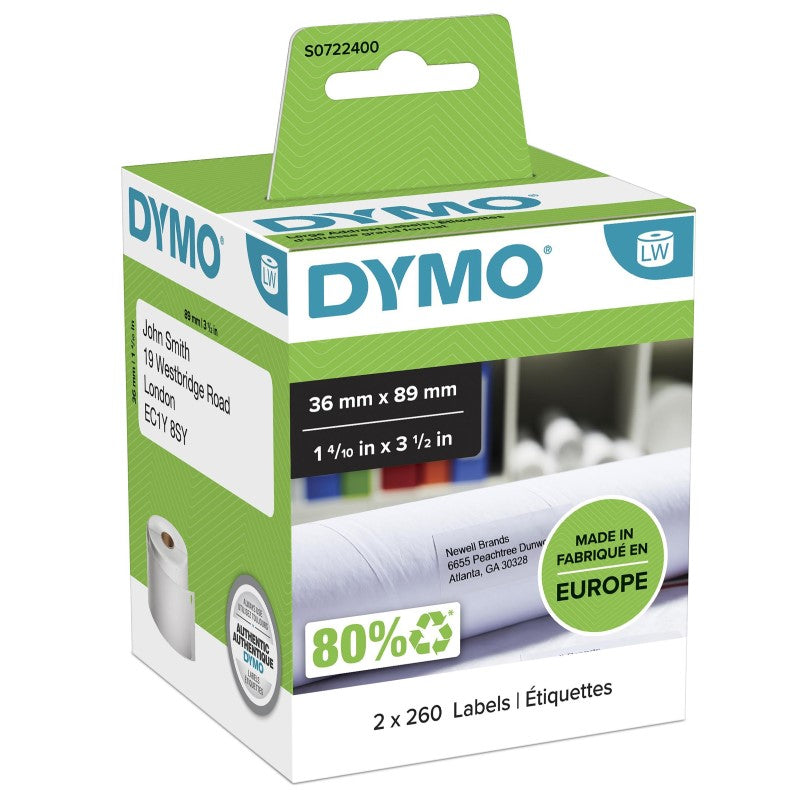 Dymo 36mm x 89mm LableWriter Large Address Labels - White – Billy Guyatts