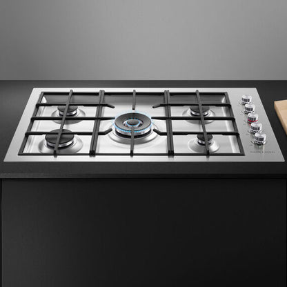 Fisher & Paykel 90cm Series 9 5 Burner Gas Cooktop, Flush Fit, LPG