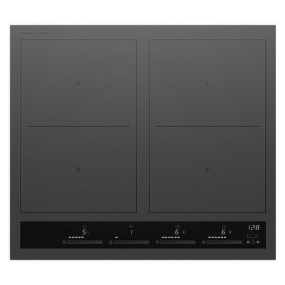 Fisher & Paykel 60cm 4 Zone Induction Cooktop: 2 Smart Zones (Series 7) - Grey