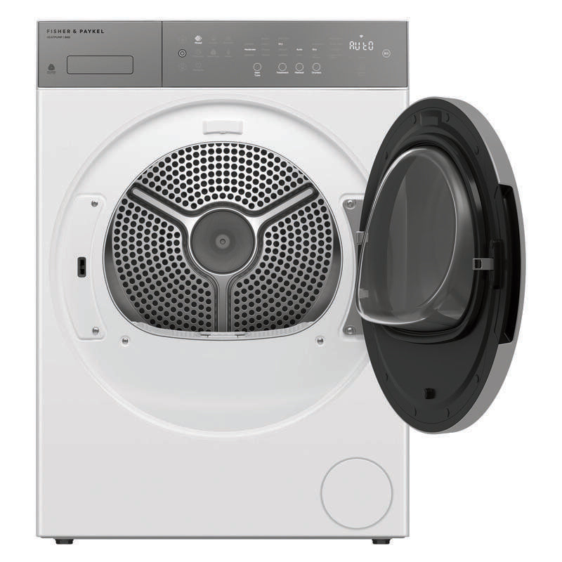 Fisher & Paykel 8kg Smart Heat Pump Condenser Dryer - Woolmark Black - White (Series 5)
