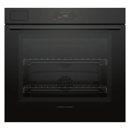 Fisher & Paykel 76cm Minimal Pyrolytic Steam Assist Oven - Black Glass (Series 11)